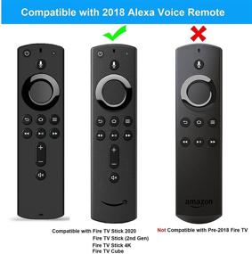 img 3 attached to 📱 TOKERSE Silicone Remote Case Cover for Alexa Voice Remote - Compatible with Fir TV Stick 2020/ Fir TV Stick 4K/ Fir TV Cube/ Fir TV (3rd Gen) - Black