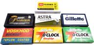 ultimate razor blade sampler: experience 40 high-quality double edge blades from astra, derby, voskhod, and more! logo