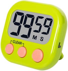 img 4 attached to Brisica Kitchen Timer - Digital Classroom Timer for Teachers and Kids - Loud Alarm, Magnetic Backing & Stand - Minute/Second Count Up/Countdown Timer for Cooking, Studying, Homework, Exercise (Green)