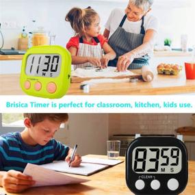 img 1 attached to Brisica Kitchen Timer - Digital Classroom Timer for Teachers and Kids - Loud Alarm, Magnetic Backing & Stand - Minute/Second Count Up/Countdown Timer for Cooking, Studying, Homework, Exercise (Green)