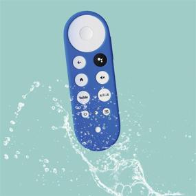 img 1 attached to 📺 Wasserstein Blue Silicone Protective Skin for Chromecast with Google TV Remote Control – Enhanced Remote Cover for Added Safety