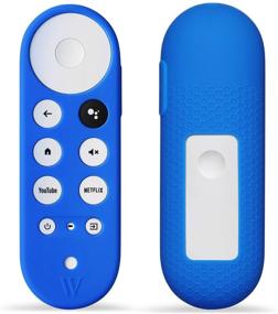 img 4 attached to 📺 Wasserstein Blue Silicone Protective Skin for Chromecast with Google TV Remote Control – Enhanced Remote Cover for Added Safety