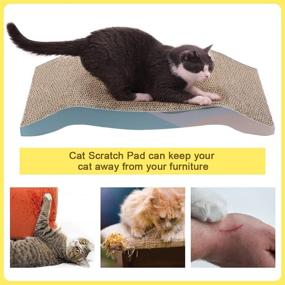 img 1 attached to 🐱 EMUST Cat Scratcher Cardboard with Organic Catnip, Double-Sided Durable Design - Furniture Protection, 6 Pattern Choices