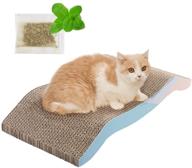 🐱 emust cat scratcher cardboard with organic catnip, double-sided durable design - furniture protection, 6 pattern choices logo