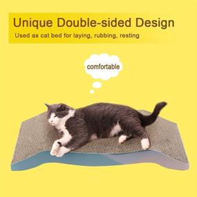 img 2 attached to 🐱 EMUST Cat Scratcher Cardboard with Organic Catnip, Double-Sided Durable Design - Furniture Protection, 6 Pattern Choices