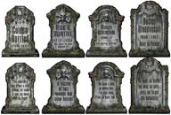 🎃 beistle halloween party decorations - tombstone cutouts 4 piece set, 15", black/gray логотип