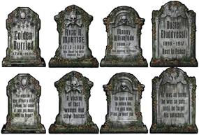 img 1 attached to 🎃 Beistle Halloween Party Decorations - Tombstone Cutouts 4 Piece Set, 15", Black/Gray