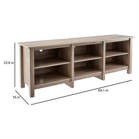 img 1 attached to 📺 Enhance Your Living Room with the ROCKPOINT HX2021-1 70inch Driftwood TV Stand Console: Stylish, Functional, and Versatile!