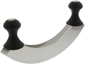 img 3 attached to Efficient Stainless Steel Mezzaluna Chopper: Double Blade Carving Knife for Precise Cuts (10 Inches)