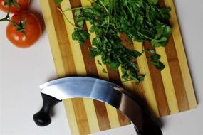 img 2 attached to Efficient Stainless Steel Mezzaluna Chopper: Double Blade Carving Knife for Precise Cuts (10 Inches)