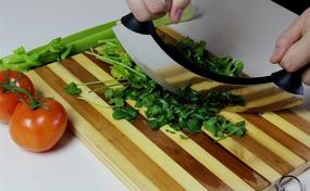 img 1 attached to Efficient Stainless Steel Mezzaluna Chopper: Double Blade Carving Knife for Precise Cuts (10 Inches)