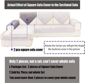 img 3 attached to 🛋️ TEWENE Light Grey Sofa Cover - Anti-Slip Couch Covers for Sectional Couch - Pet-Friendly Sofa Slipcover with Love Seat Armrest and Backrest Cover - 28''x28'' Size (2 Pieces, Not Entire Set)