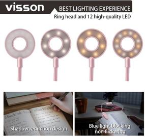 img 3 attached to 📚 Visson Stepless Dimming Book Light: 12 LED Reading Lights for Bedtime Reading, with 3 Color Temperatures. Rechargeable Clip-on Light with Magnetic Function - Ideal for Bookworms and Kids!