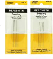 🧵 beadsmith english beading needles: size 10 & 12 (4 needles each) - 8 total needles with rigid paktm mailer logo