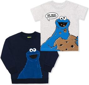 img 3 attached to 👕 Sesame Street Boys' 2-Pack Sweatshirt and T-Shirt Bundle