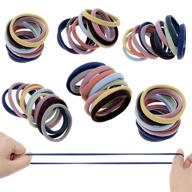 💁 set of 60 elastic ponytail holders in a variety of neutral colors - no crease women hair ties logo