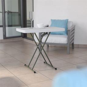 img 2 attached to Versatile Folding Table: Flash Furniture Granite White, Height Adjustable 📺 30 Inch - Perfect TV Tray or Commercial Grade Laptop Table