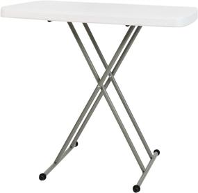 img 1 attached to Versatile Folding Table: Flash Furniture Granite White, Height Adjustable 📺 30 Inch - Perfect TV Tray or Commercial Grade Laptop Table