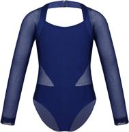 🩰 inlzdz long sleeve ballet dance leotard: stylish cutout back dancewear for girls – perfect for gymnastics and jumpsuits логотип