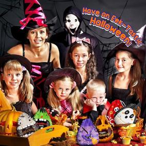 img 1 attached to 🎃 Halloween Treat Bags Party Favors - Spooky 72 Piece Candy Bag Trick or Treat Game for Kids: Plastic Drawstring Pumpkin Goodie Bucket Party Decorations Goody Fillers for Small Toy, Cookie, Snack, Party Supplies