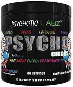 img 4 attached to 🎪 Psychotic Labz Psycho Circus High Stim Pre Workout Powder - Enhanced Energy, Focus, Strength, and Pumps! Beta Alanine, Creatine, Caffeine, Ampiberry, DMAE Bitartrate - 30 Servings - Cotton Candy Flavor