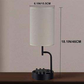 img 1 attached to 💡 Dreamholder Table Lamp: Modern Desk Lamp with USB Charging Ports, AC Outlet, and Phone Stands - Ideal Bedside Lamp for Bedroom, Living Room, Office (Pack of 2)