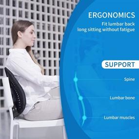 img 1 attached to 🪑 Marofin Support Lumbar Pillow: Premium Memory Foam Back Cushion for Office Chair & Car with 5-Speed Height Adjustment (Black)