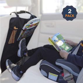 img 4 attached to 🚗 Защита заднего сиденья EcoNour для автомобилей (набор из 2 штук) - прочная защита сиденья с карманами для хранения детских вещей | Защита от грязи, слякоти и царапин | Защитное покрытие заднего сиденья автомобиля