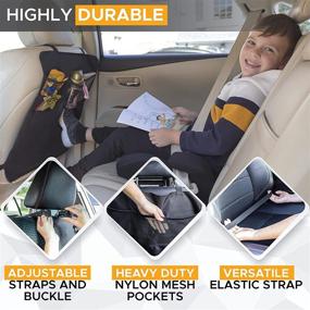 img 2 attached to 🚗 Защита заднего сиденья EcoNour для автомобилей (набор из 2 штук) - прочная защита сиденья с карманами для хранения детских вещей | Защита от грязи, слякоти и царапин | Защитное покрытие заднего сиденья автомобиля