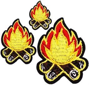 img 2 attached to 🔥 U-Sky Cool Campfire Flame Iron on Patches for Girl Scouts, Set of 3 Camping Fire Embroidered Sew-on/ Iron-on Appliques Patch, Ideal for Clothing, Jackets, and Jeans, Various Sizes: 1.5x1.6inch, 1.61x2.24inch, 2.32x2.99inch