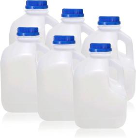 img 1 attached to LJDeals 32 oz Plastic Jugs with Lids Pack of 6 – BPA Free, Tamper Evident Caps – Ideal for Milk, Juice, Water, Tea and Sports Bottles – Made in USA