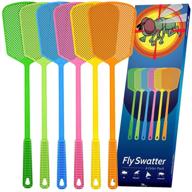 🦟 kensizer 6-pack heavy duty plastic fly swatters - multi pack matamoscas with long handle for effective indoor and outdoor bug swatting logo