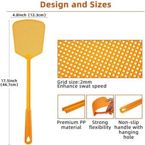 img 3 attached to 🦟 Kensizer 6-Pack Heavy Duty Plastic Fly Swatters - Multi Pack Matamoscas with Long Handle for Effective Indoor and Outdoor Bug Swatting