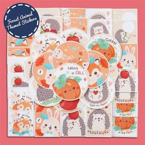 img 2 attached to 🦊 36-Pack Waterproof Navy Peony Cheerful Woodland Animal Sticker Bundle - Durable Square Vertical Stickers for Planners, Big Round Decals for Laptops, Water Bottles - Perfect Fit!