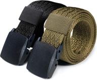 cqr tactical belt: heavy duty military style with edc buckle - lightweight nylon webbing - 1 or 2 pack logo
