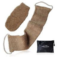 🌿 deep cleaning hemp exfoliating back scrubber set for men and women - experience skin relaxation with long back washer sleeve and bath scrub mitten logo