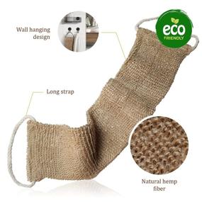 img 3 attached to 🌿 Deep Cleaning Hemp Exfoliating Back Scrubber Set for Men and Women - Experience Skin Relaxation with Long Back Washer Sleeve and Bath Scrub Mitten