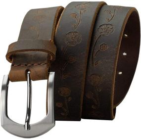 img 4 attached to 🌹 Dazzling Distressed Rose Belt: Trendy Leather Pattern