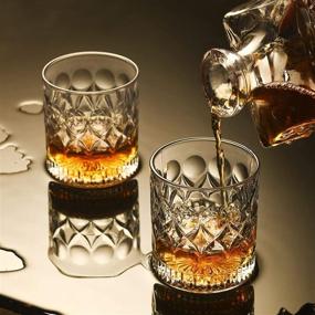 img 2 attached to 🥃 Premium Crystal Whiskey Glasses Set of 4 - Exquisite 10 OZ Old Fashioned Glasses for Whiskey Lovers, Scotch, Bourbon, and Cocktails