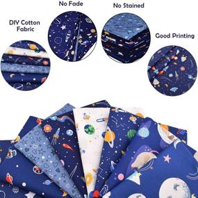 img 2 attached to Hanjunzhao Universe Starry Sky Cotton Fat Quarters 🪡 Fabric Bundles - Ideal for Quilting, Sewing, and Crafting Projects!