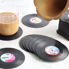 img 1 attached to 🎵 Funny Coasters for Drinks: Set of 12 Vinyl Record Disk Music Drink Coasters – Perfect Housewarming and Wedding Registry Gift, Conversation Starters, Unique Home Decor