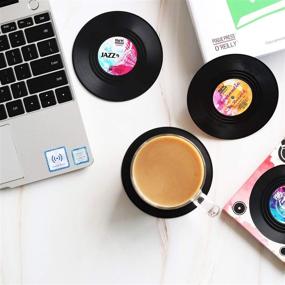 img 3 attached to 🎵 Funny Coasters for Drinks: Set of 12 Vinyl Record Disk Music Drink Coasters – Perfect Housewarming and Wedding Registry Gift, Conversation Starters, Unique Home Decor