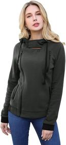 img 4 attached to DJT Womens Oblique Zipper Hoodie