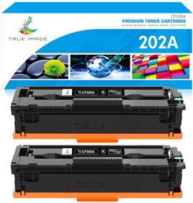 img 4 attached to 🖨️ Top-Quality TRUE IMAGE Compatible Toner Cartridge Replacement for HP 202A CF500A 202X CF500X MFP Printers - Black, 2-Pack