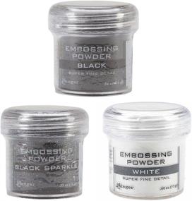 img 3 attached to Ranger Embossing Powder Bundle - Set of 3 Black and White Colors: Ultra-Fine Black, Sparkling Black, and Ultra-Fine White