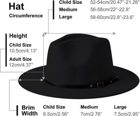 img 3 attached to 🎩 Женская, детская и мужская шляпа KUJUHA Fedora + аксессуары