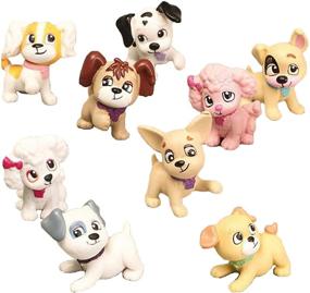 img 4 attached to 🐶 Realistic Dog Figurine Playset - 9pc Puppy Figures Collection for Fairy Gardens, Miniatures, Cake Toppers - Ideal Christmas & Birthday Gift