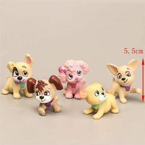 img 3 attached to 🐶 Realistic Dog Figurine Playset - 9pc Puppy Figures Collection for Fairy Gardens, Miniatures, Cake Toppers - Ideal Christmas & Birthday Gift