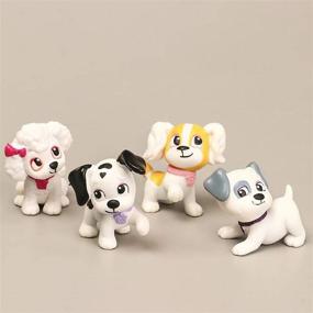 img 2 attached to 🐶 Realistic Dog Figurine Playset - 9pc Puppy Figures Collection for Fairy Gardens, Miniatures, Cake Toppers - Ideal Christmas & Birthday Gift