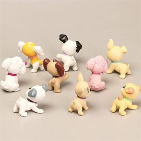 img 1 attached to 🐶 Realistic Dog Figurine Playset - 9pc Puppy Figures Collection for Fairy Gardens, Miniatures, Cake Toppers - Ideal Christmas & Birthday Gift